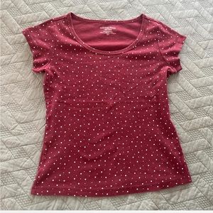 Women's Burgundy Polka Dot Top